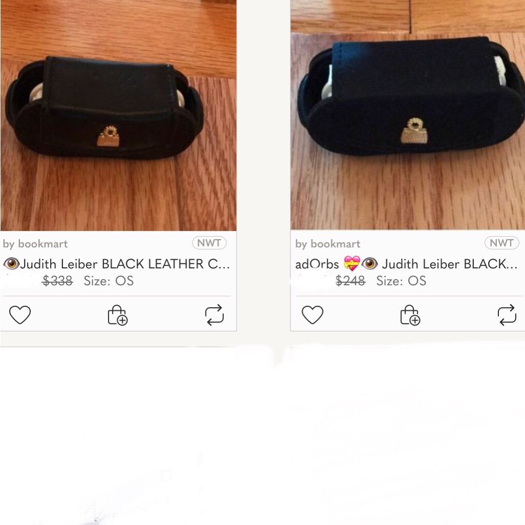Two Authentic - Judith Leiber Black 1 Leather & 1 Silk Cntact Lens Sets!